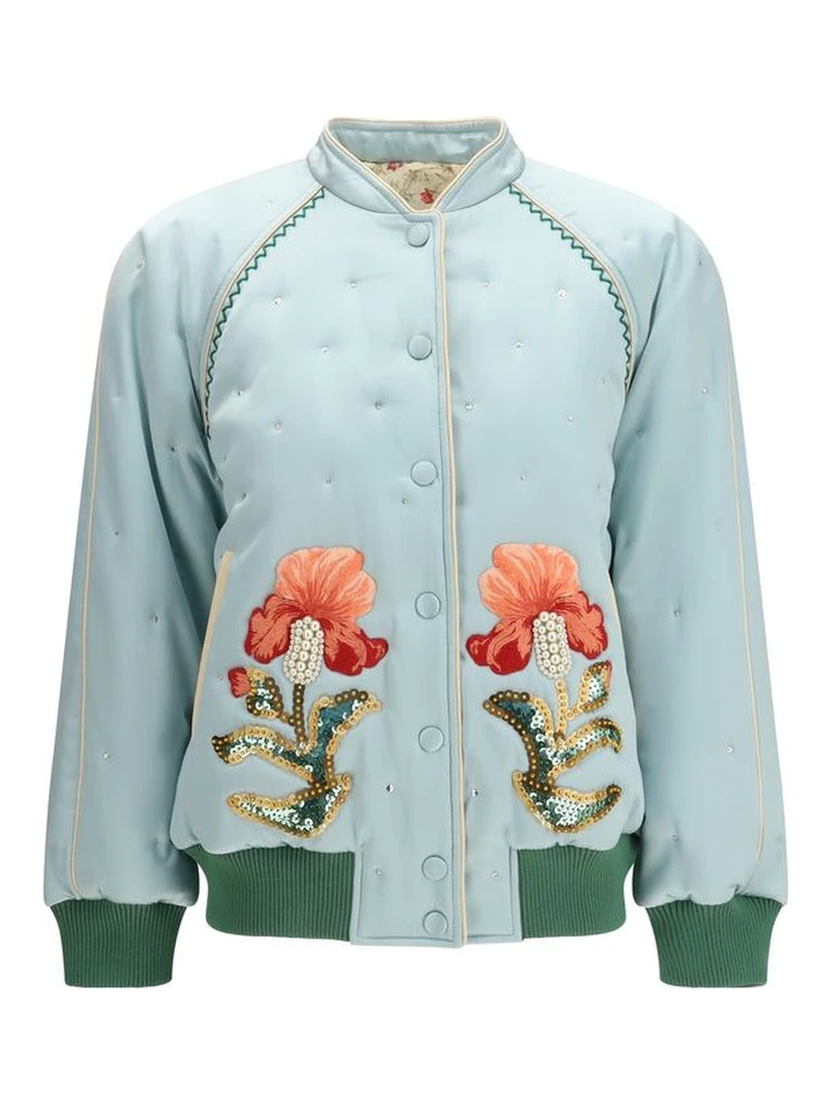 Blue Silk Bomber