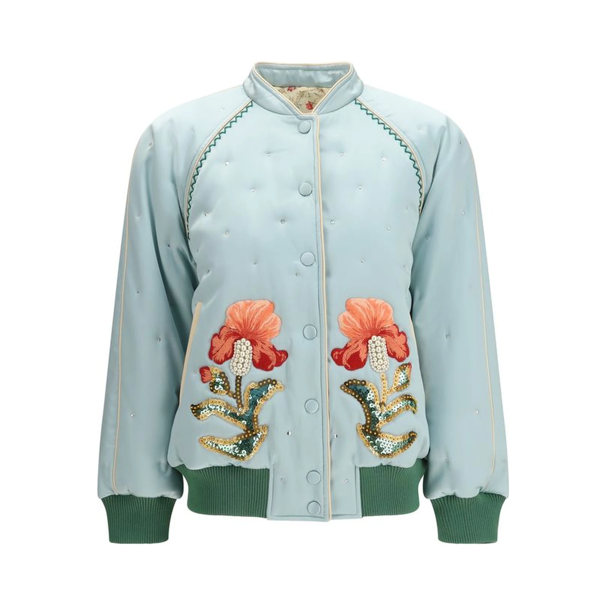 Blue Silk Bomber