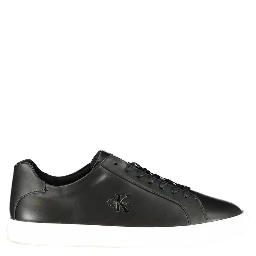 Black Polyester Athletic Sneakers
