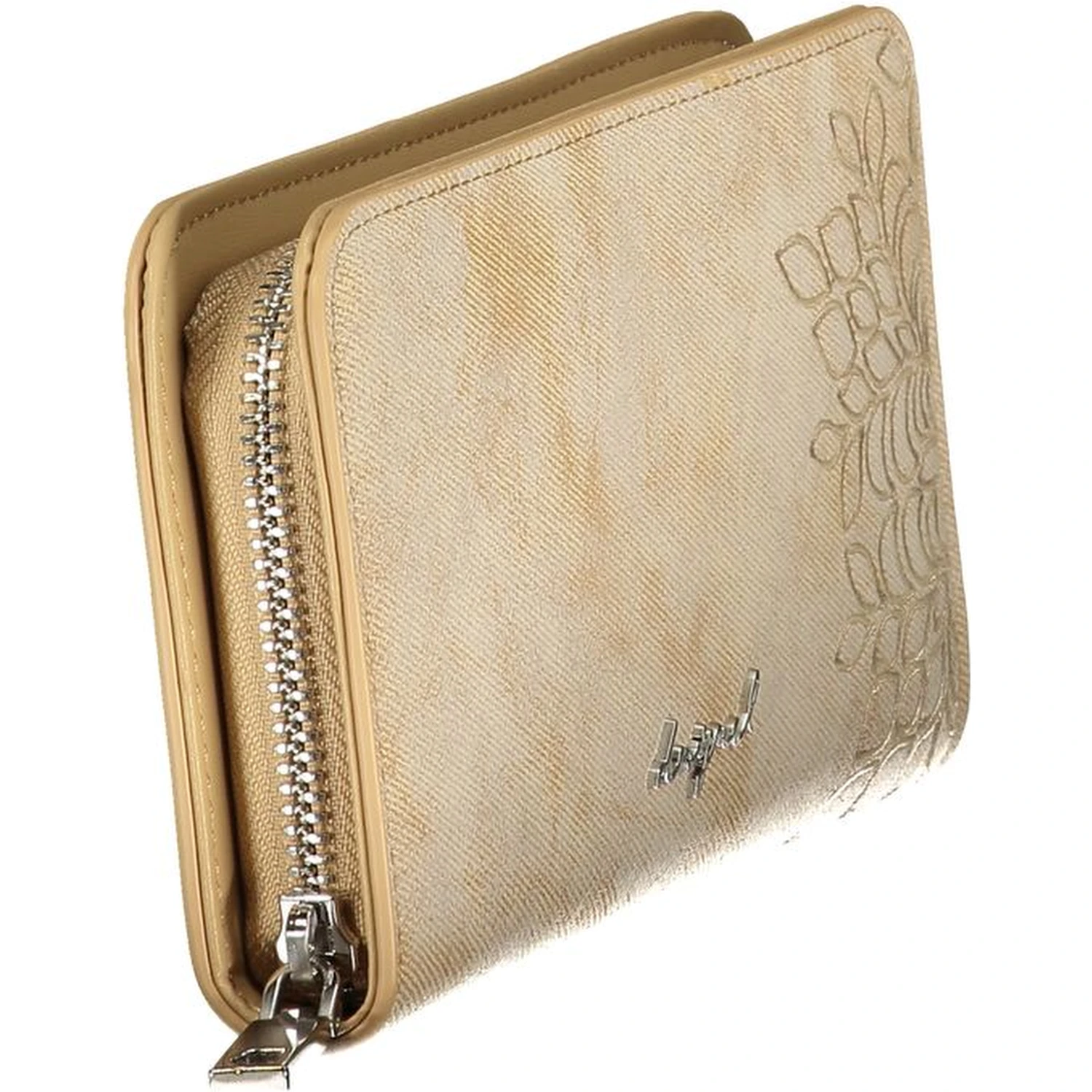 Beige Polyurethane Women Wallet