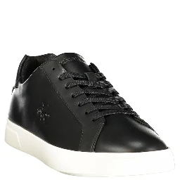 Black Polyester Athletic Sneakers