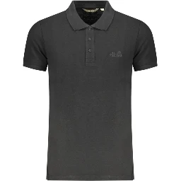 Black Cotton Men Polo Shirt