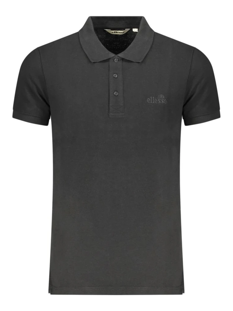 Black Cotton Men Polo Shirt