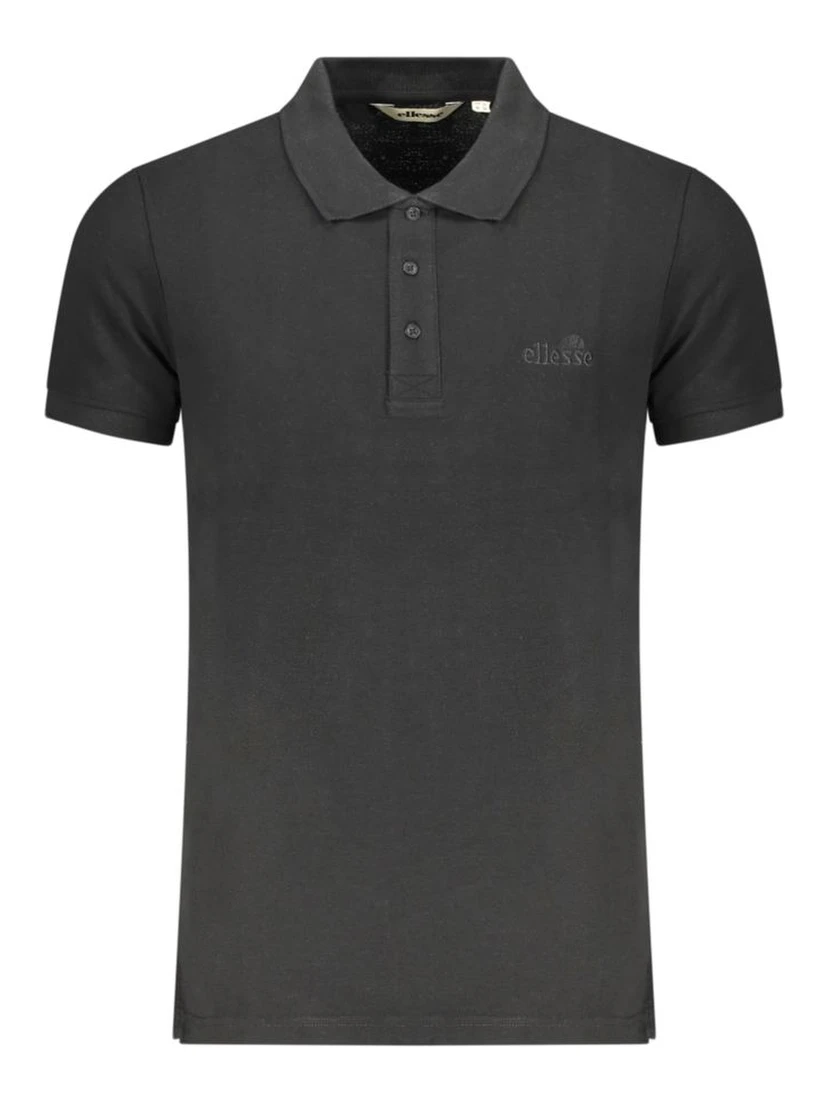 Black Cotton Men Polo Shirt