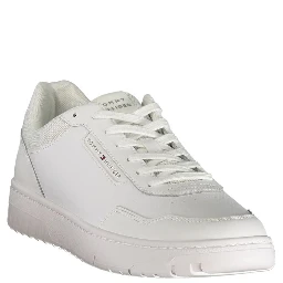 White Polyurethane Men Sneaker
