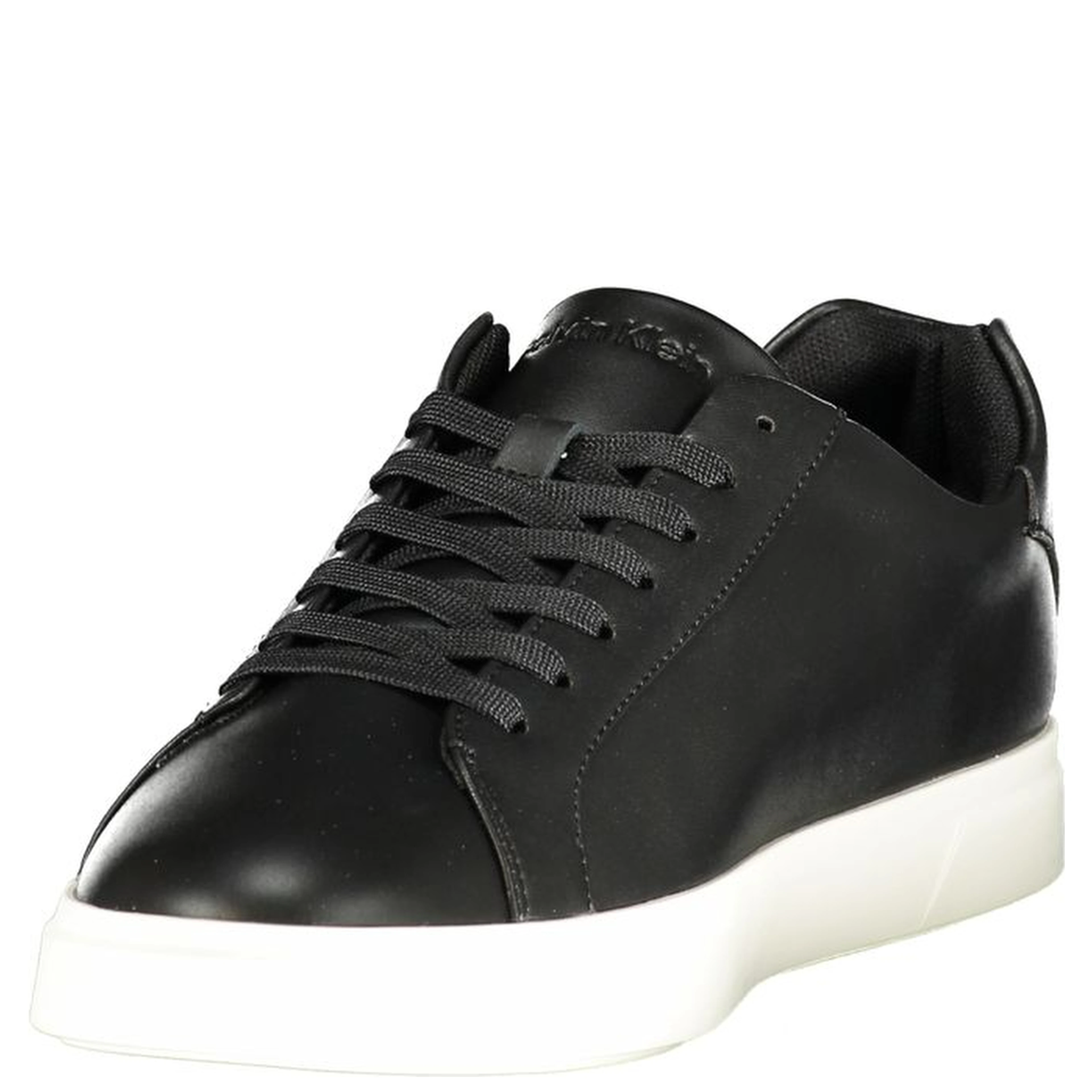 Black Polyester Athletic Sneakers