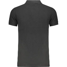 Black Cotton Men Polo Shirt