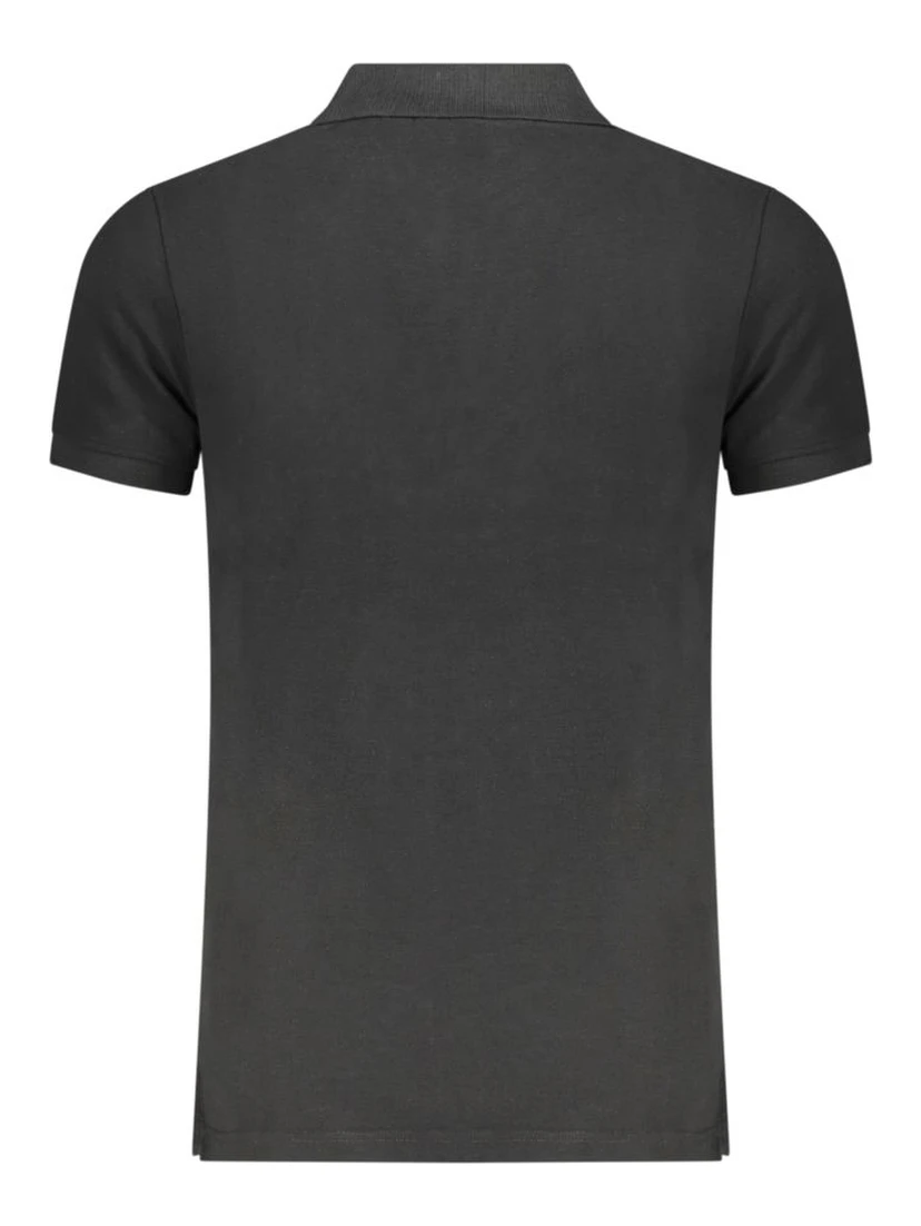 Black Cotton Men Polo Shirt