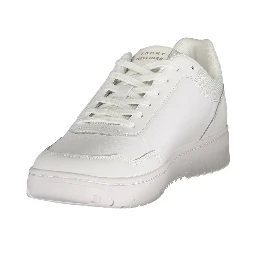 White Polyurethane Men Sneaker