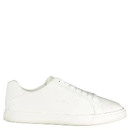 White Polyester Low Top Sneakers