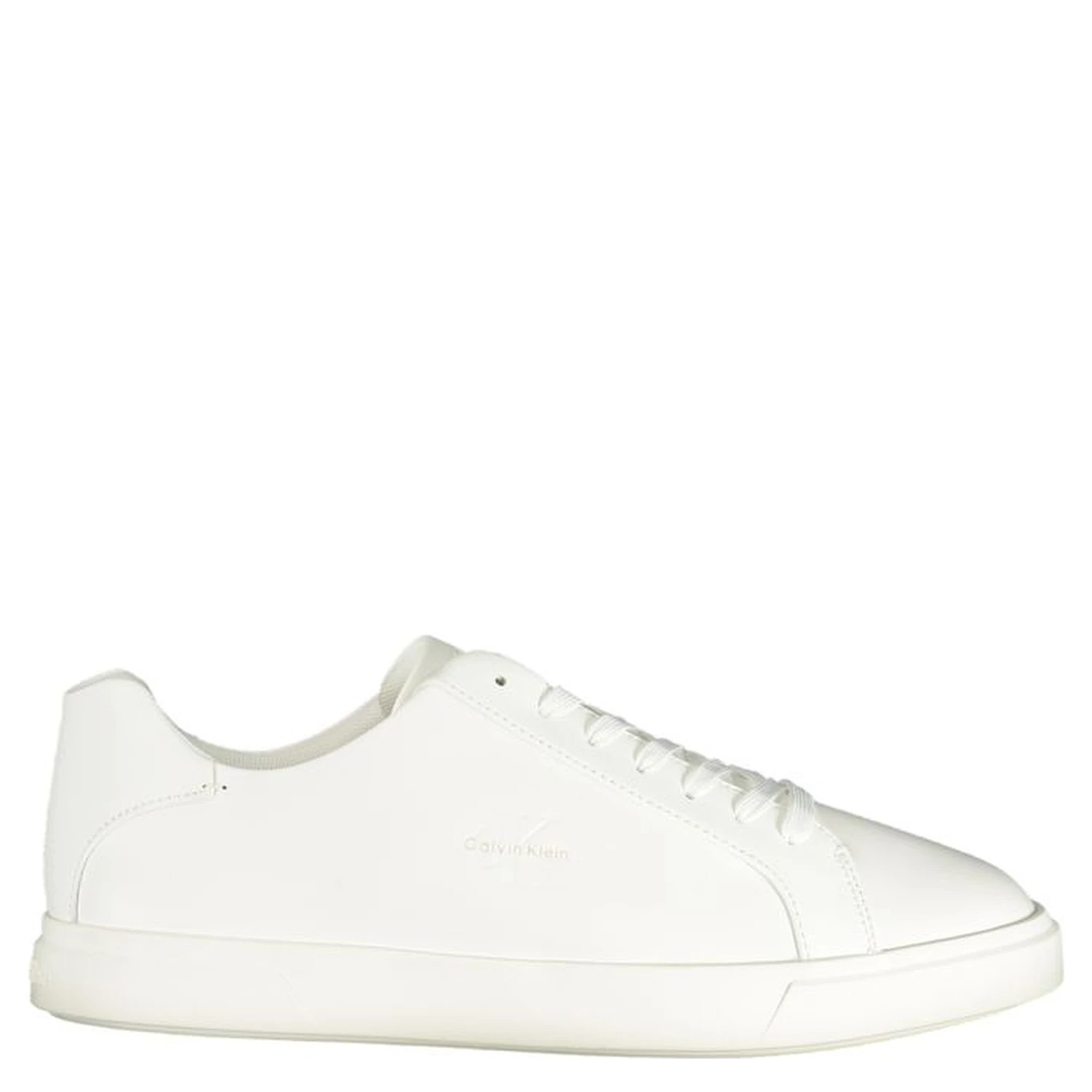 White Polyester Low Top Sneakers