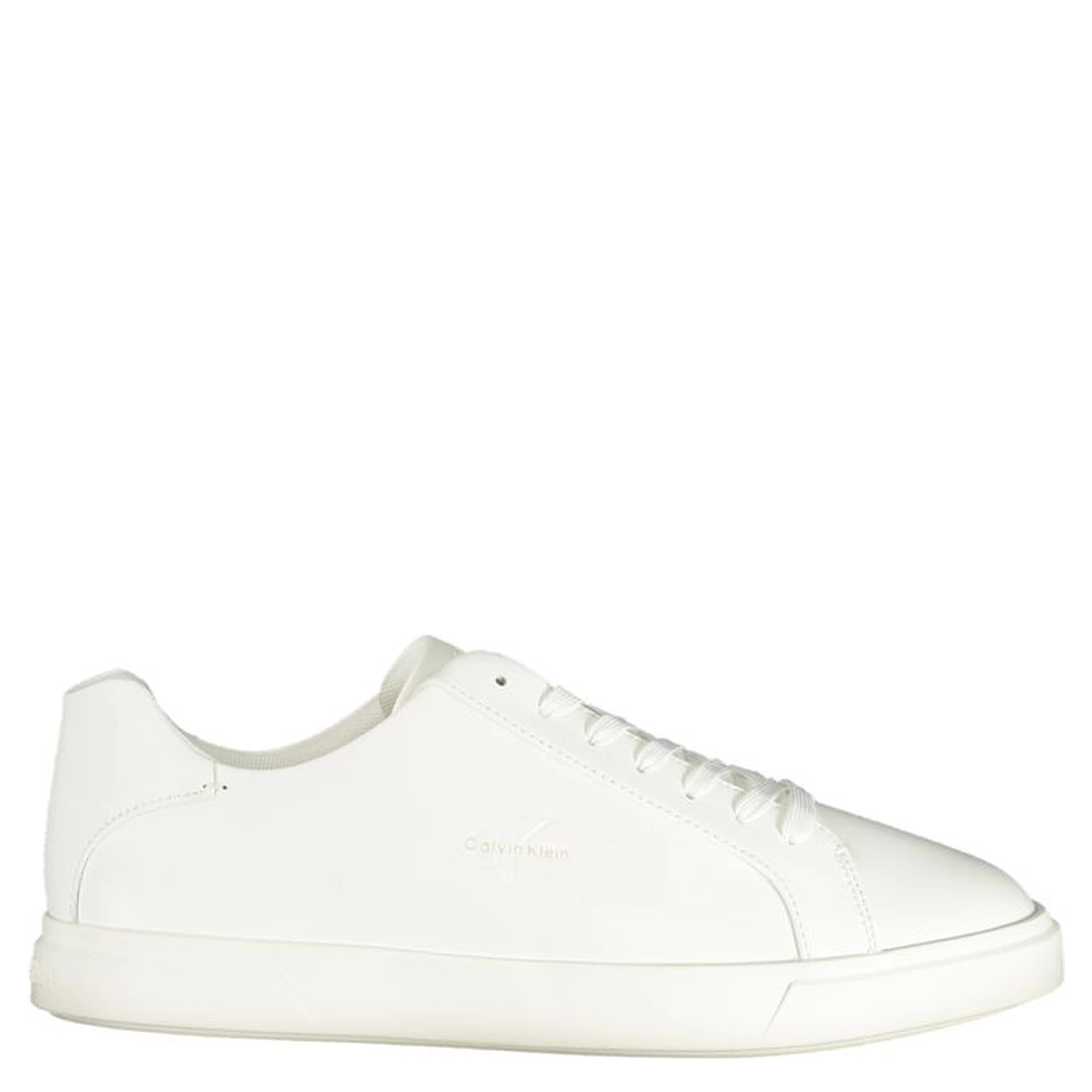 White Polyester Low Top Sneakers