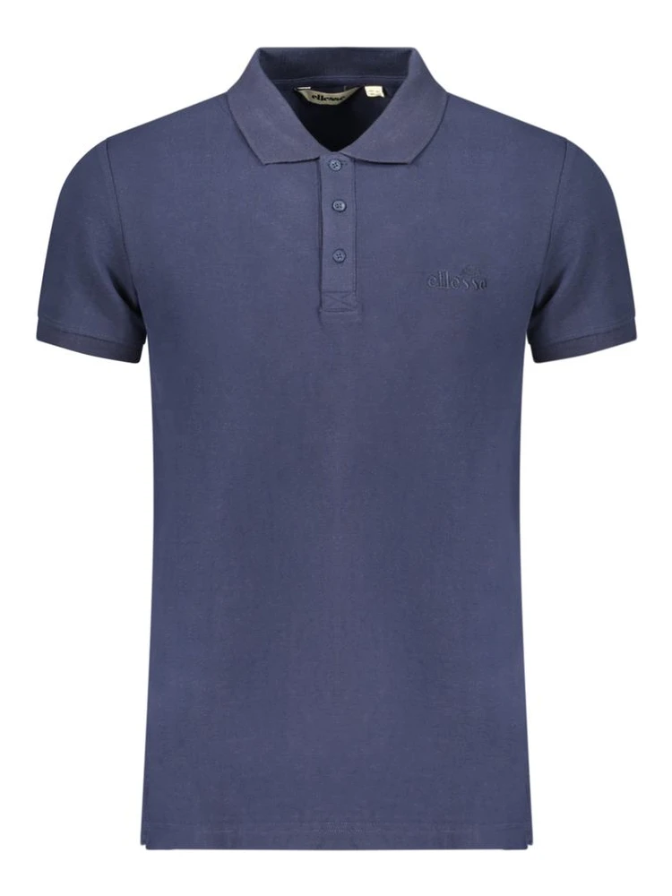 Blue Cotton Men Polo Shirt