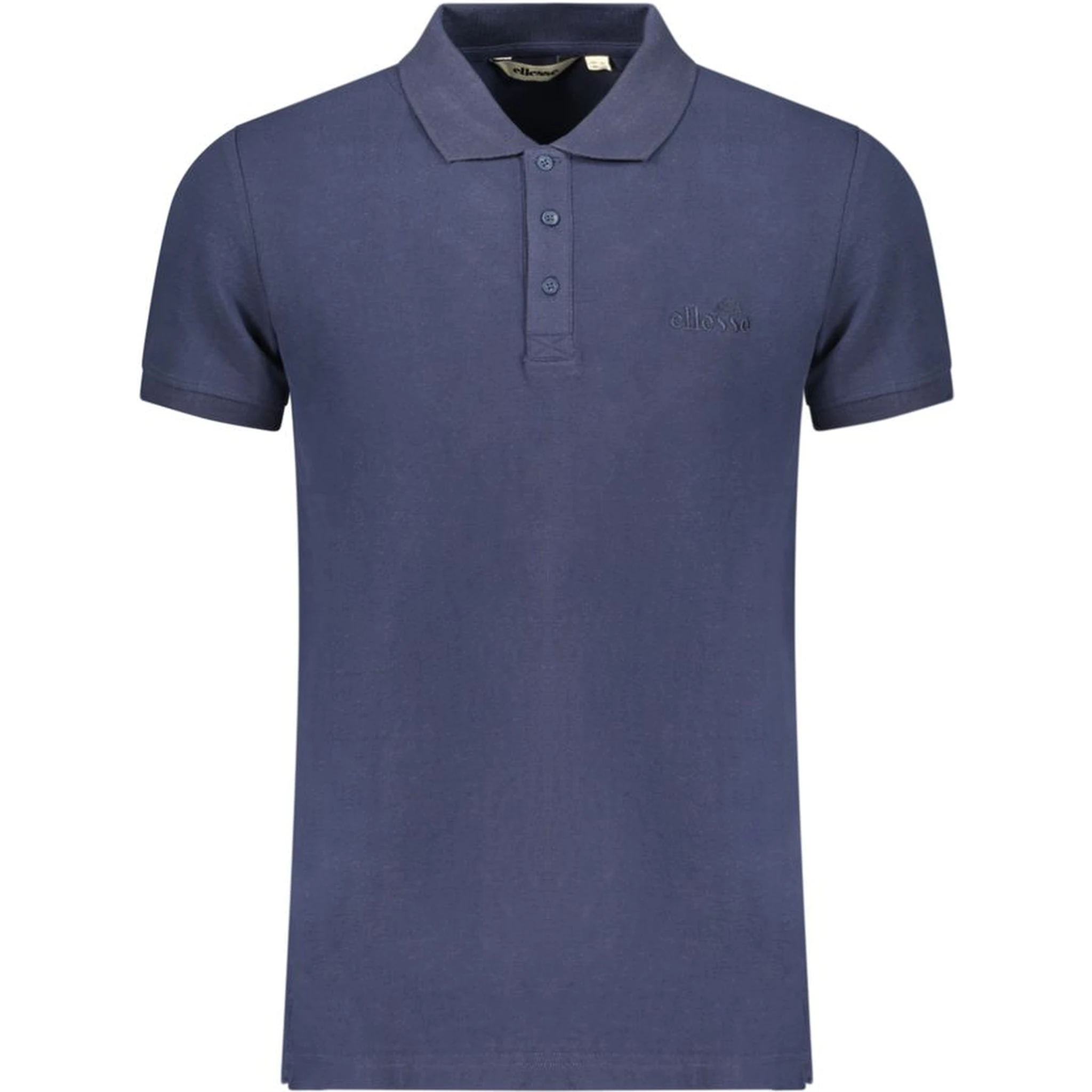 Blue Cotton Men Polo Shirt