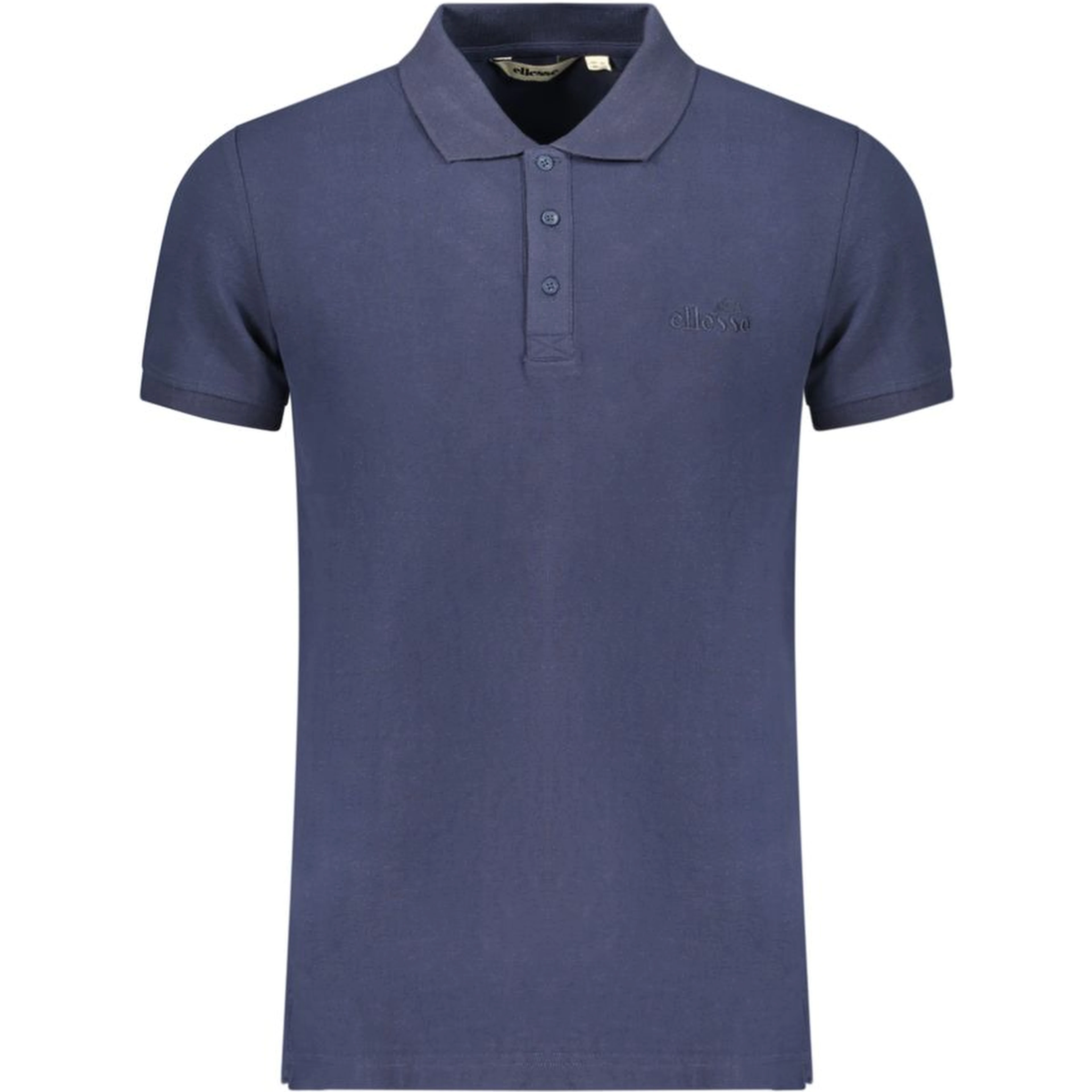 Blue Cotton Men Polo Shirt