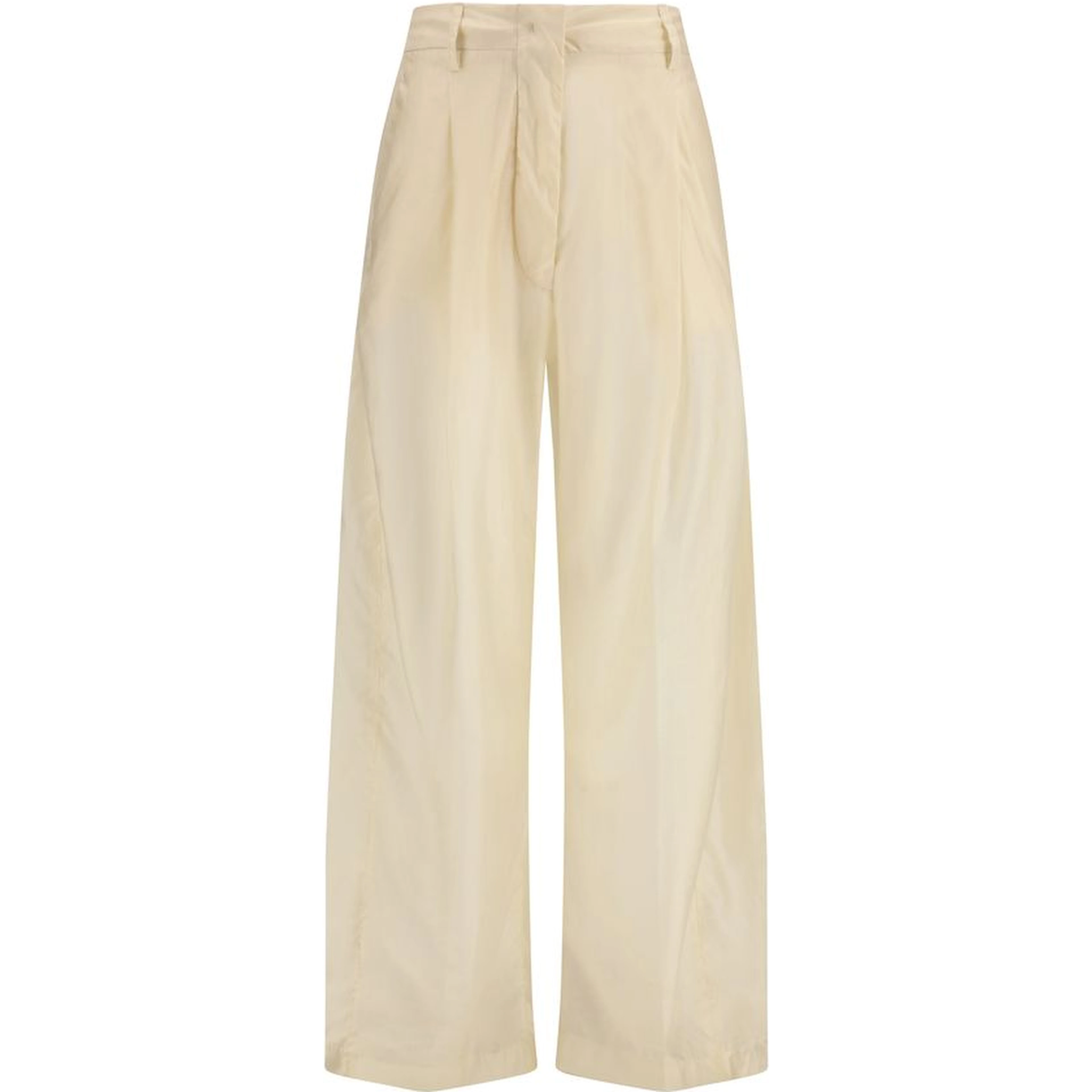 Beige Cotton Casual Pants