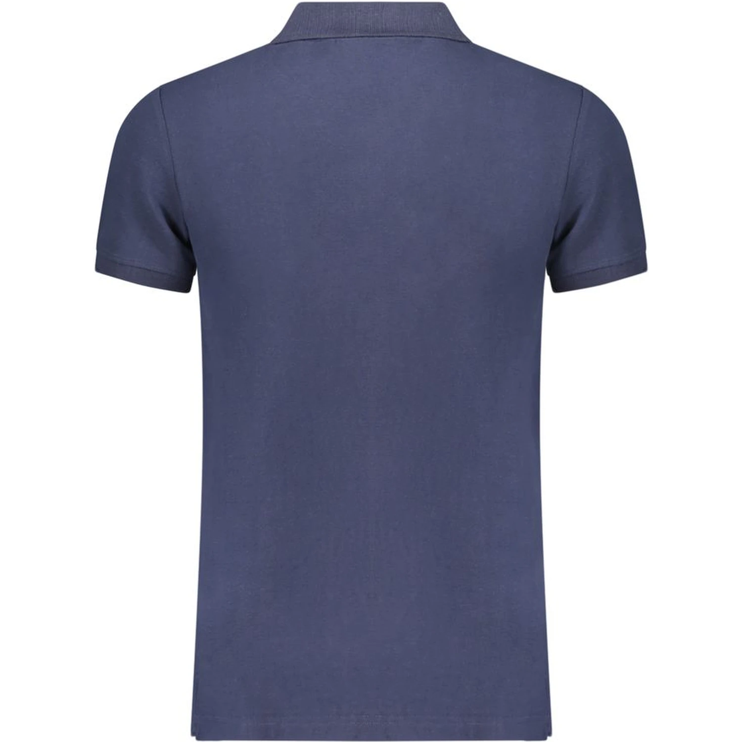 Blue Cotton Men Polo Shirt