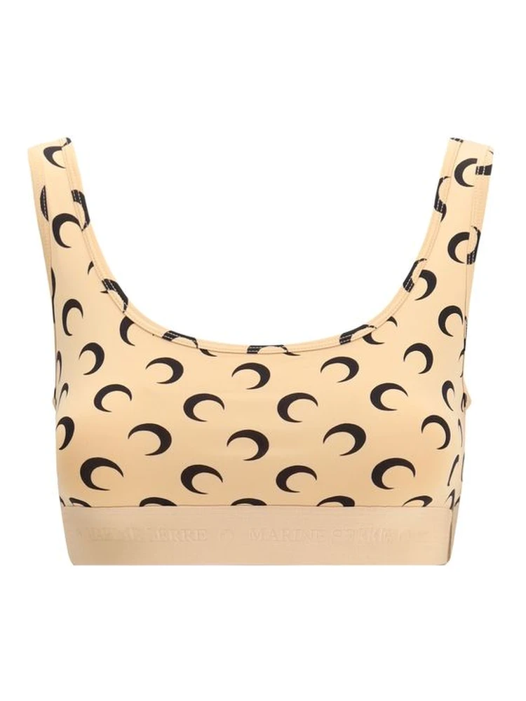 Beige Polyamide Sport Bra