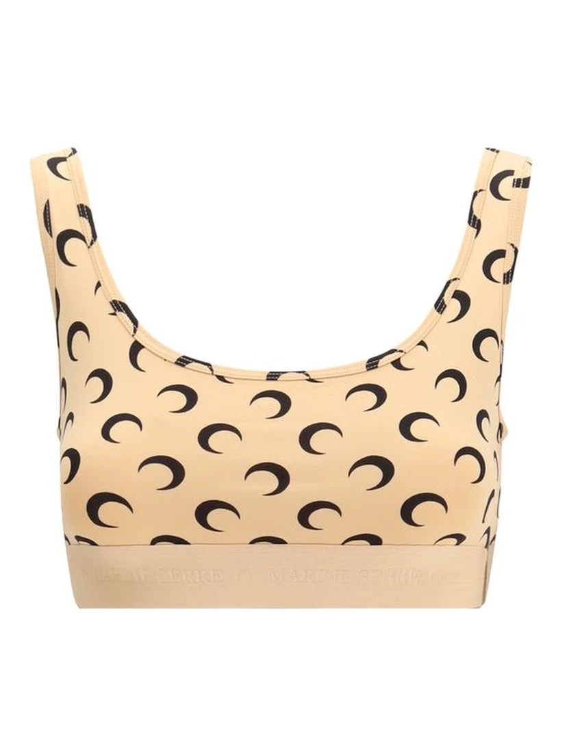 Beige Polyamide Sport Bra