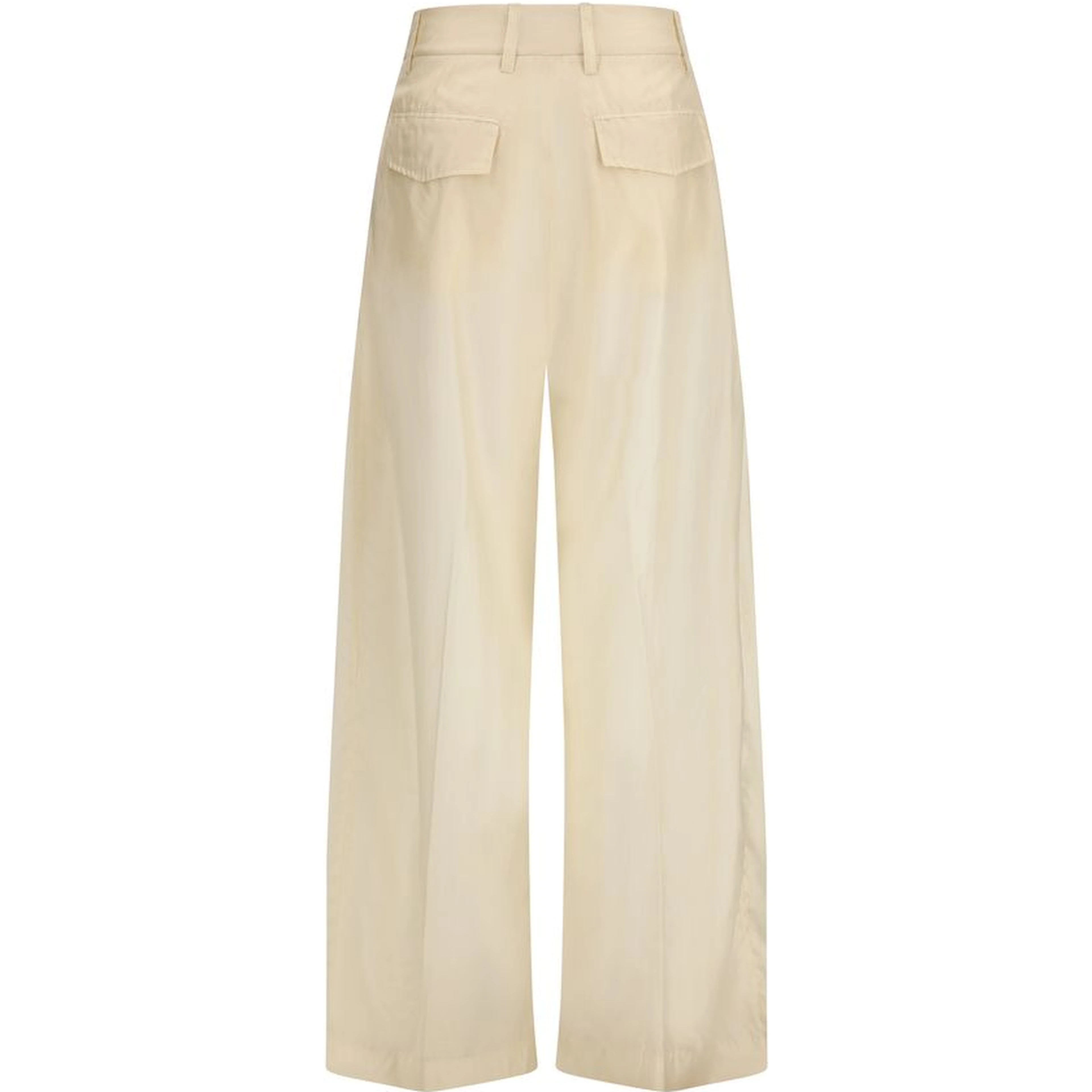Beige Cotton Casual Pants