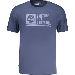 Blue Cotton Men's T-Shirt