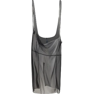 Black Polyester Midi Skirt