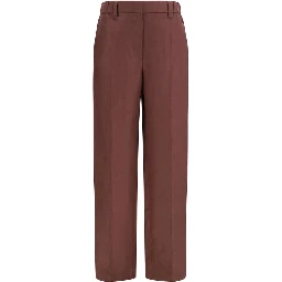 Brown Linen Casual Pants