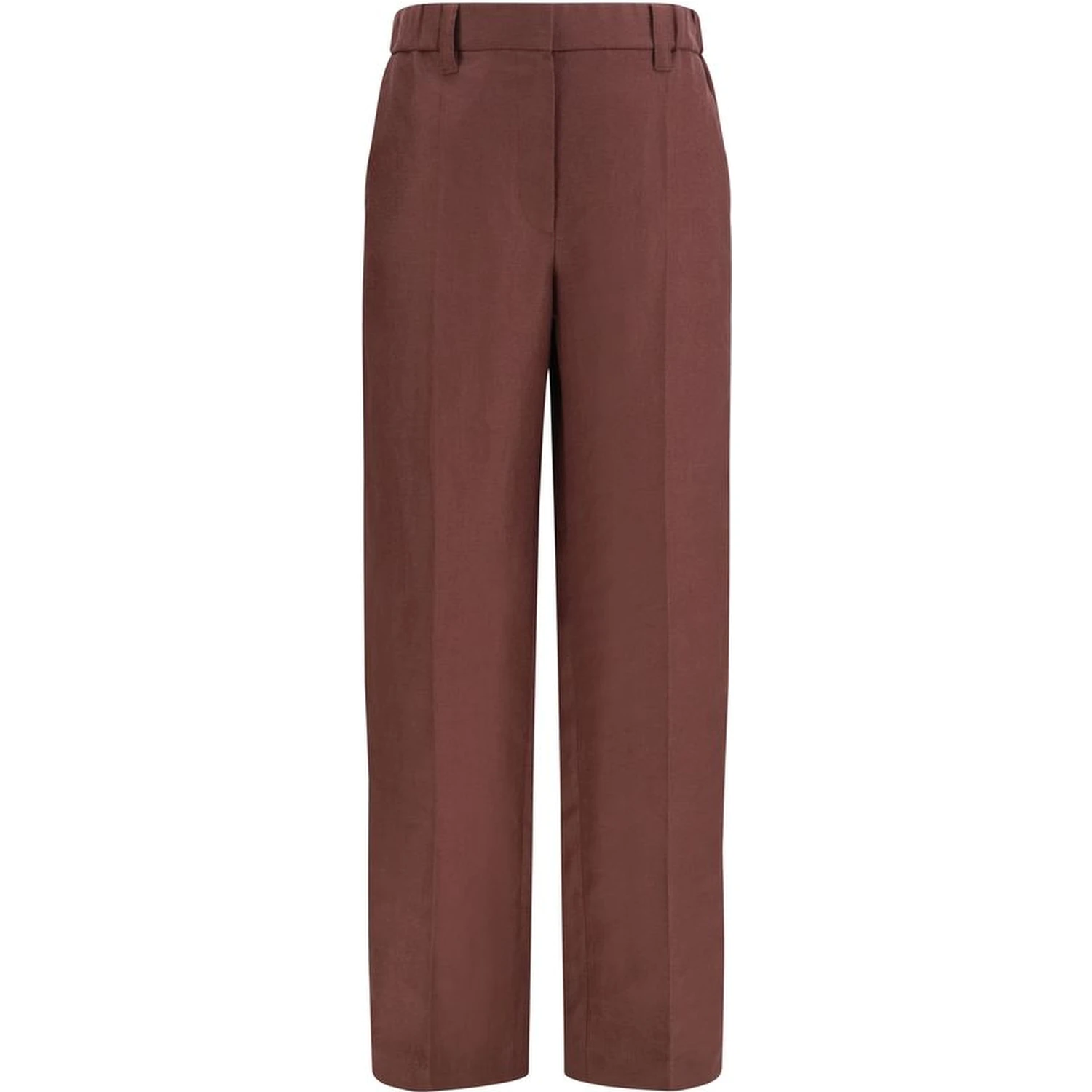 Brown Linen Casual Pants
