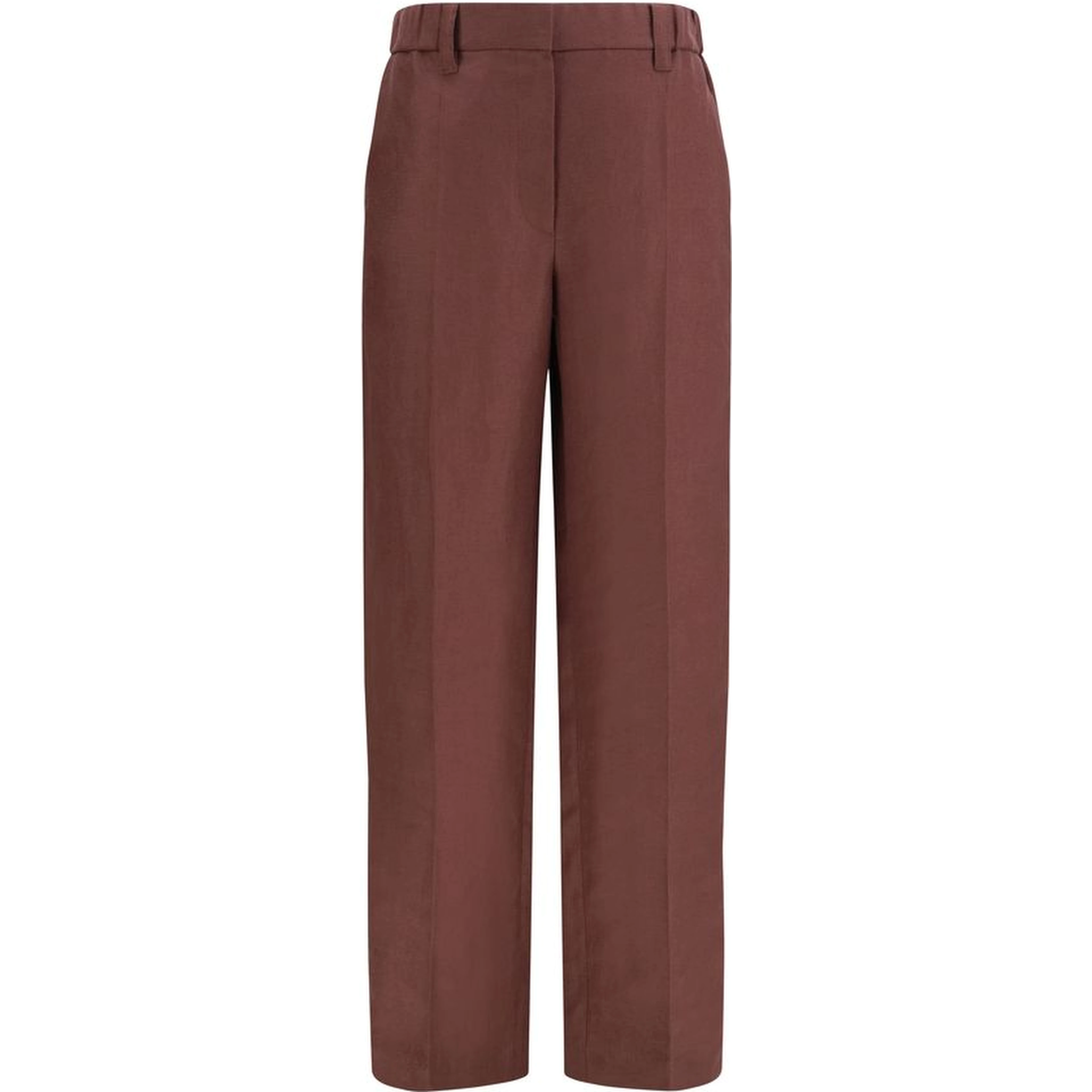 Brown Linen Casual Pants