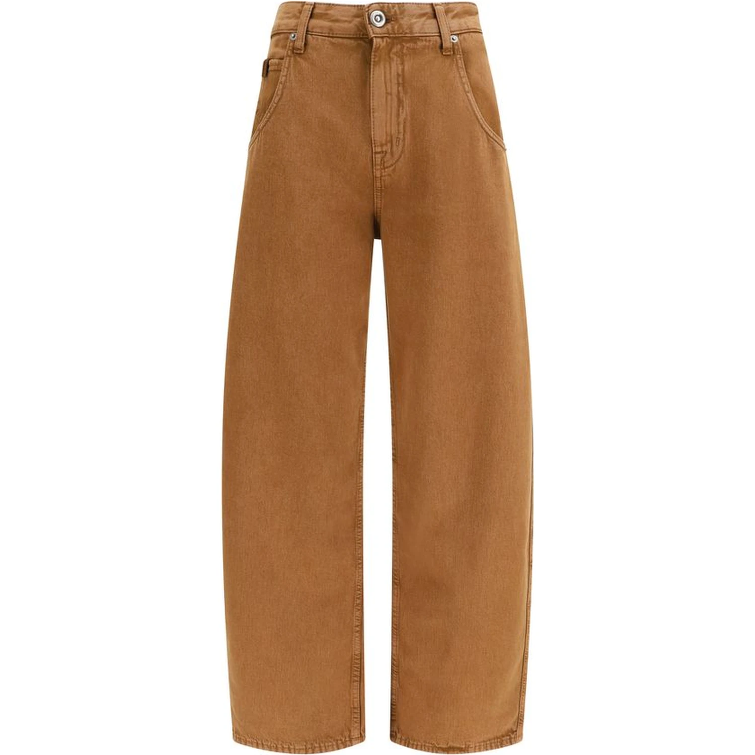 Brown Cotton Relaxed Fit Jeans
