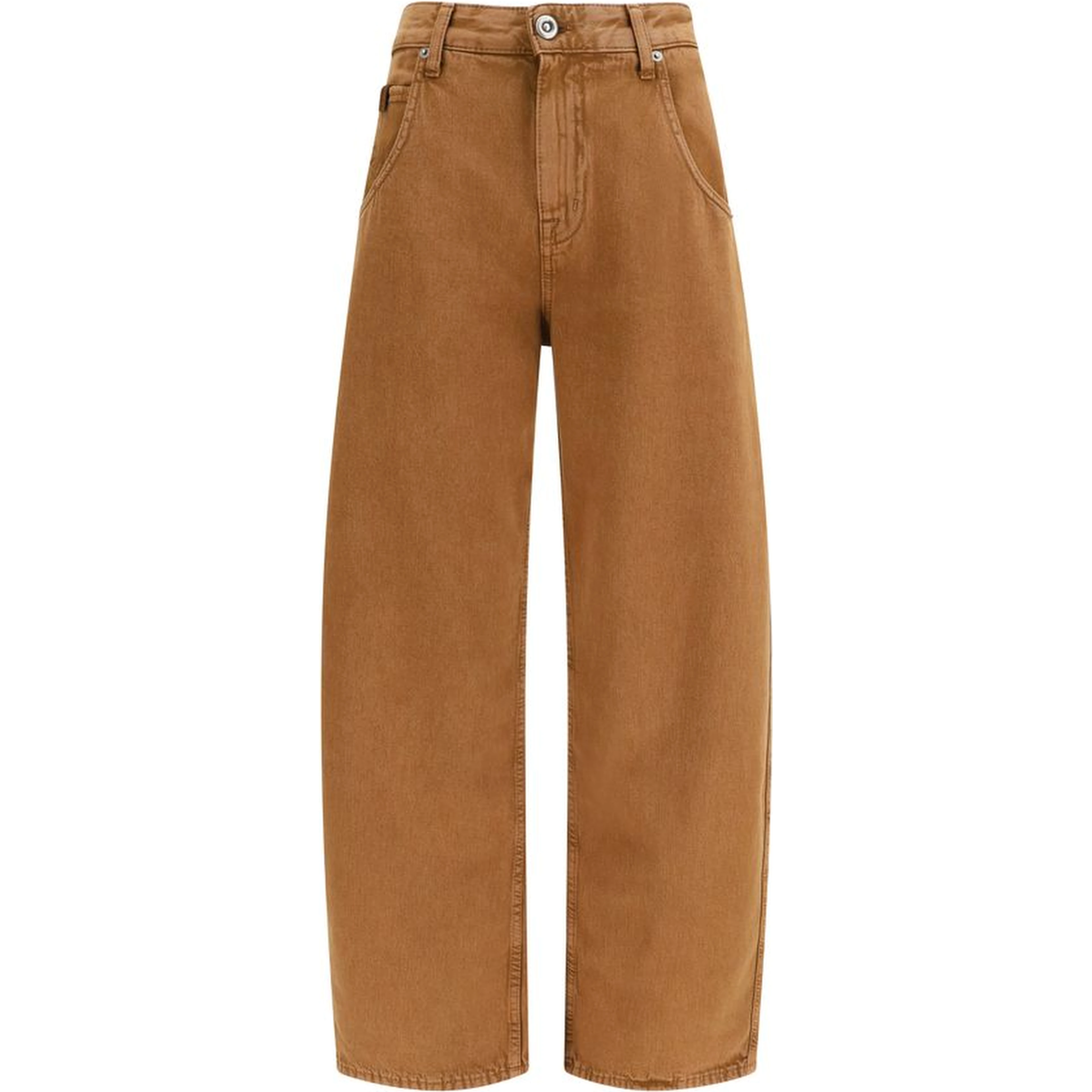 Brown Cotton Relaxed Fit Jeans