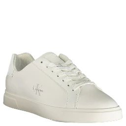 White Polyurethane Women Sneaker