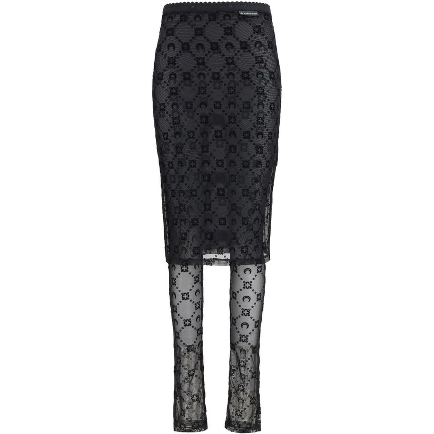 Black Recycled Polyamide Midi Skirt