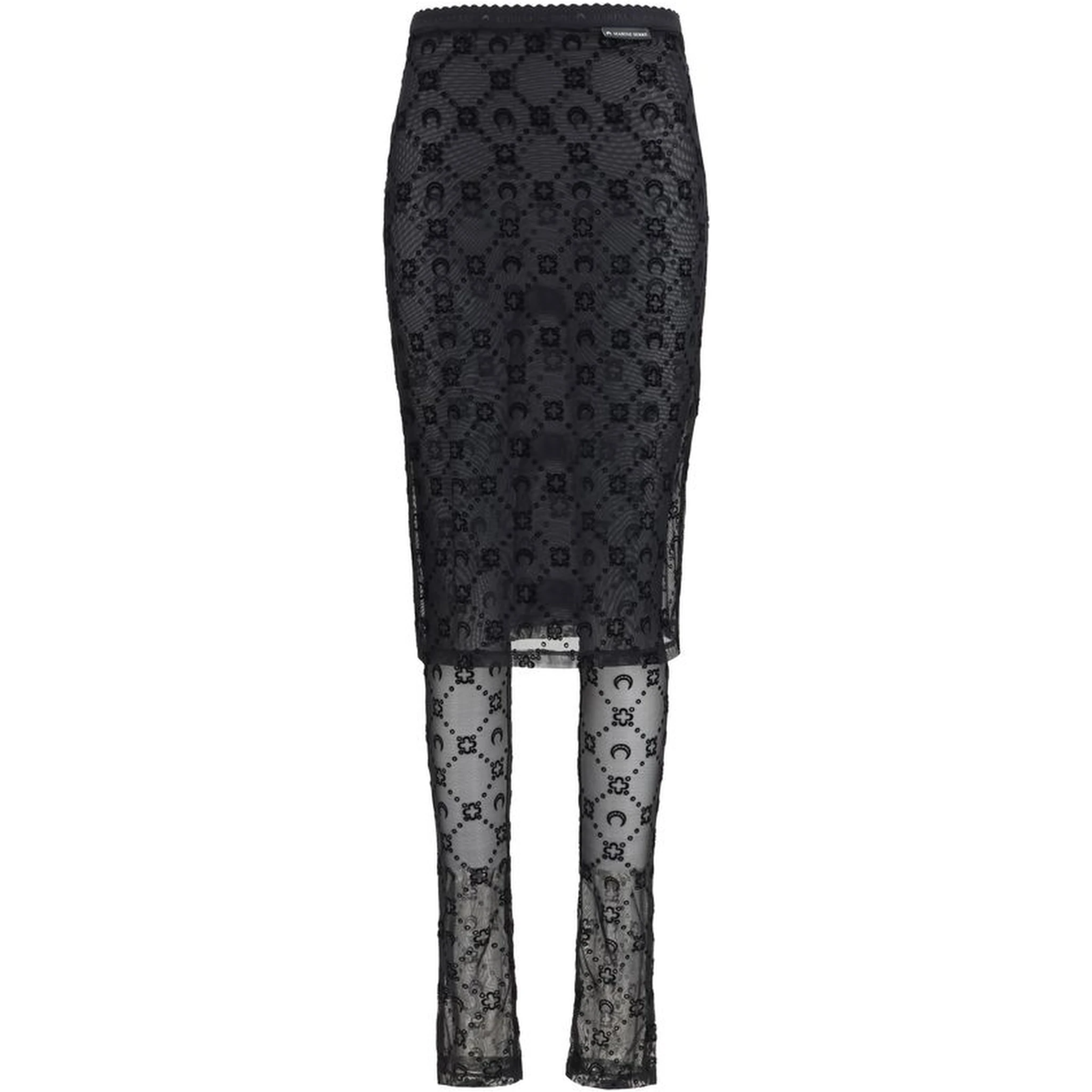 Black Recycled Polyamide Midi Skirt