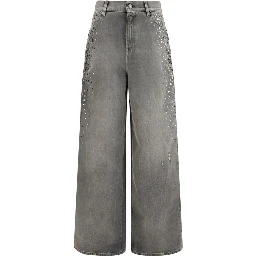 Gray Cotton Jeans Denim