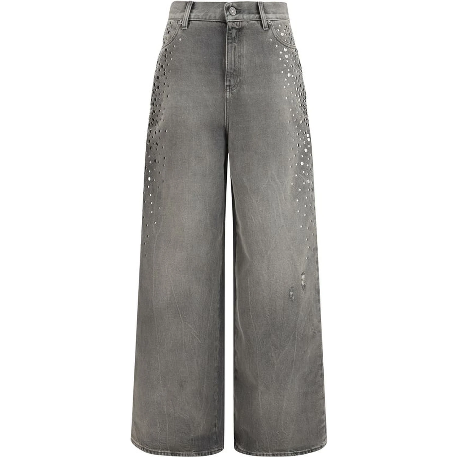Gray Cotton Jeans Denim