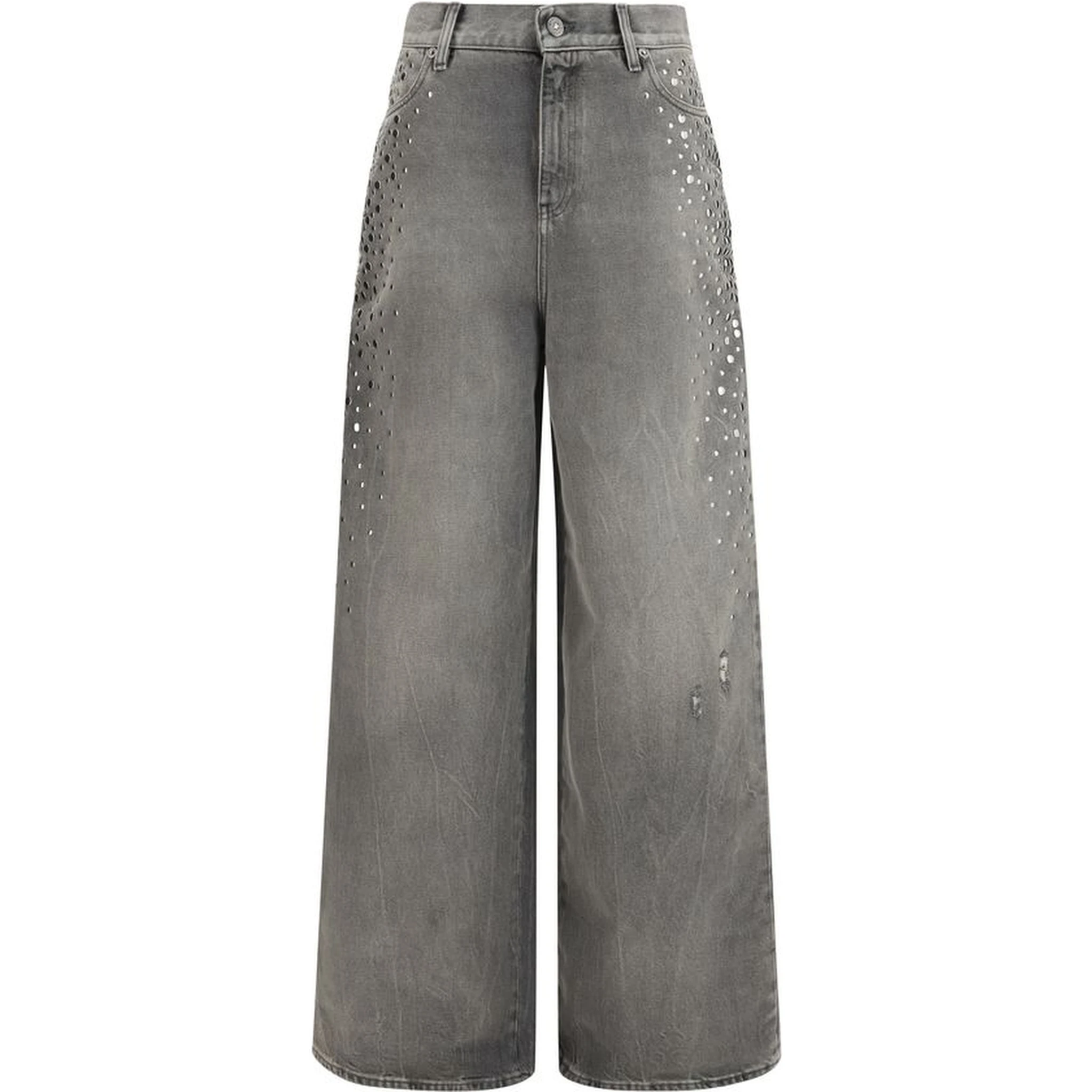 Gray Cotton Jeans Denim