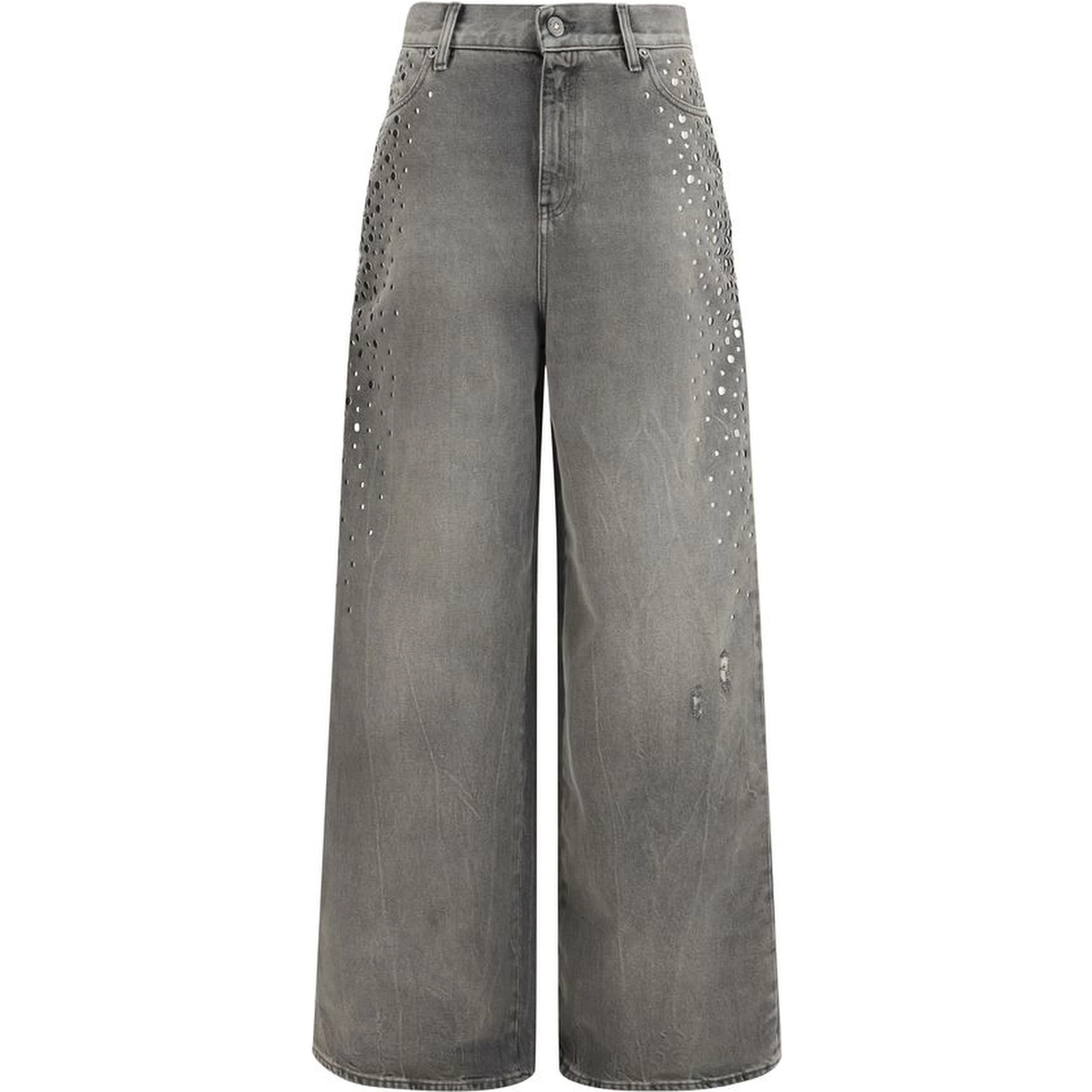 Gray Cotton Jeans Denim