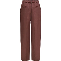 Brown Linen Casual Pants