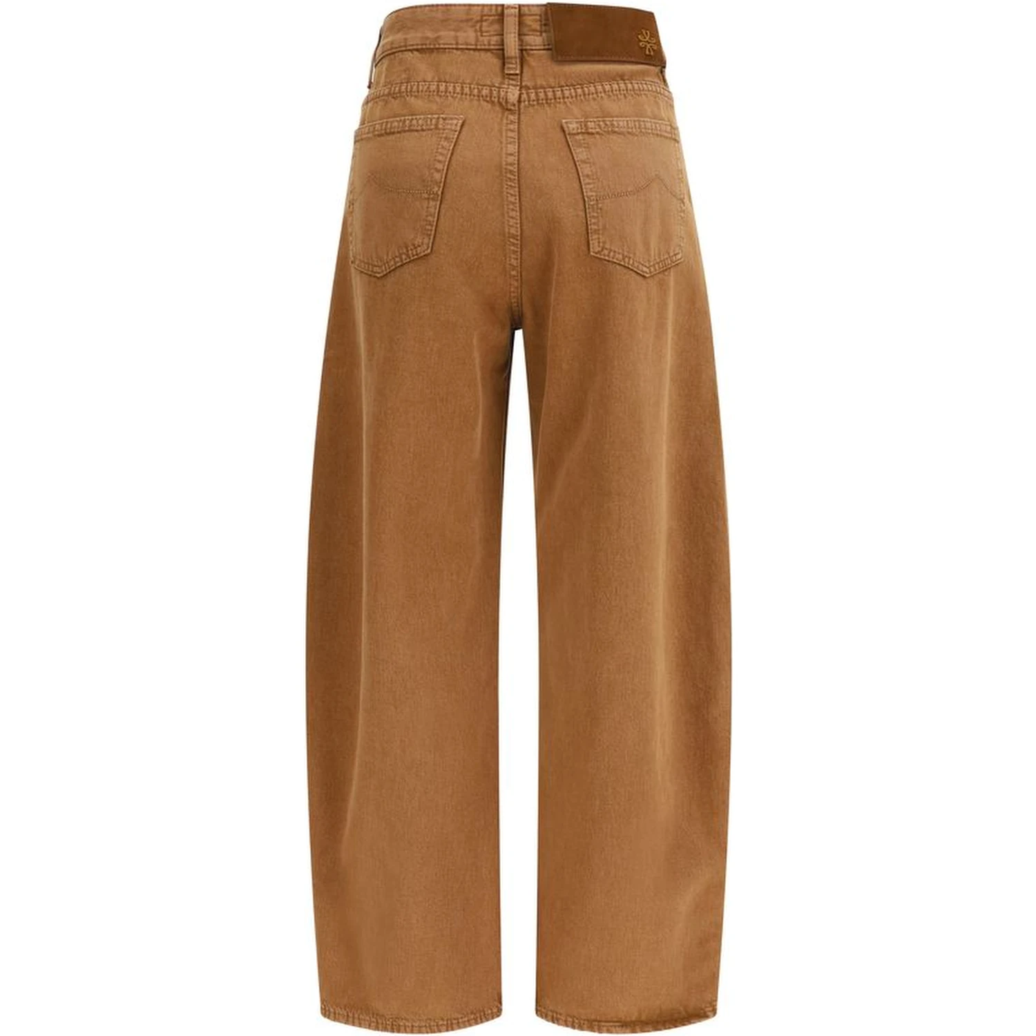 Brown Cotton Relaxed Fit Jeans