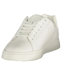 White Polyurethane Women Sneaker