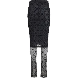 Black Recycled Polyamide Midi Skirt