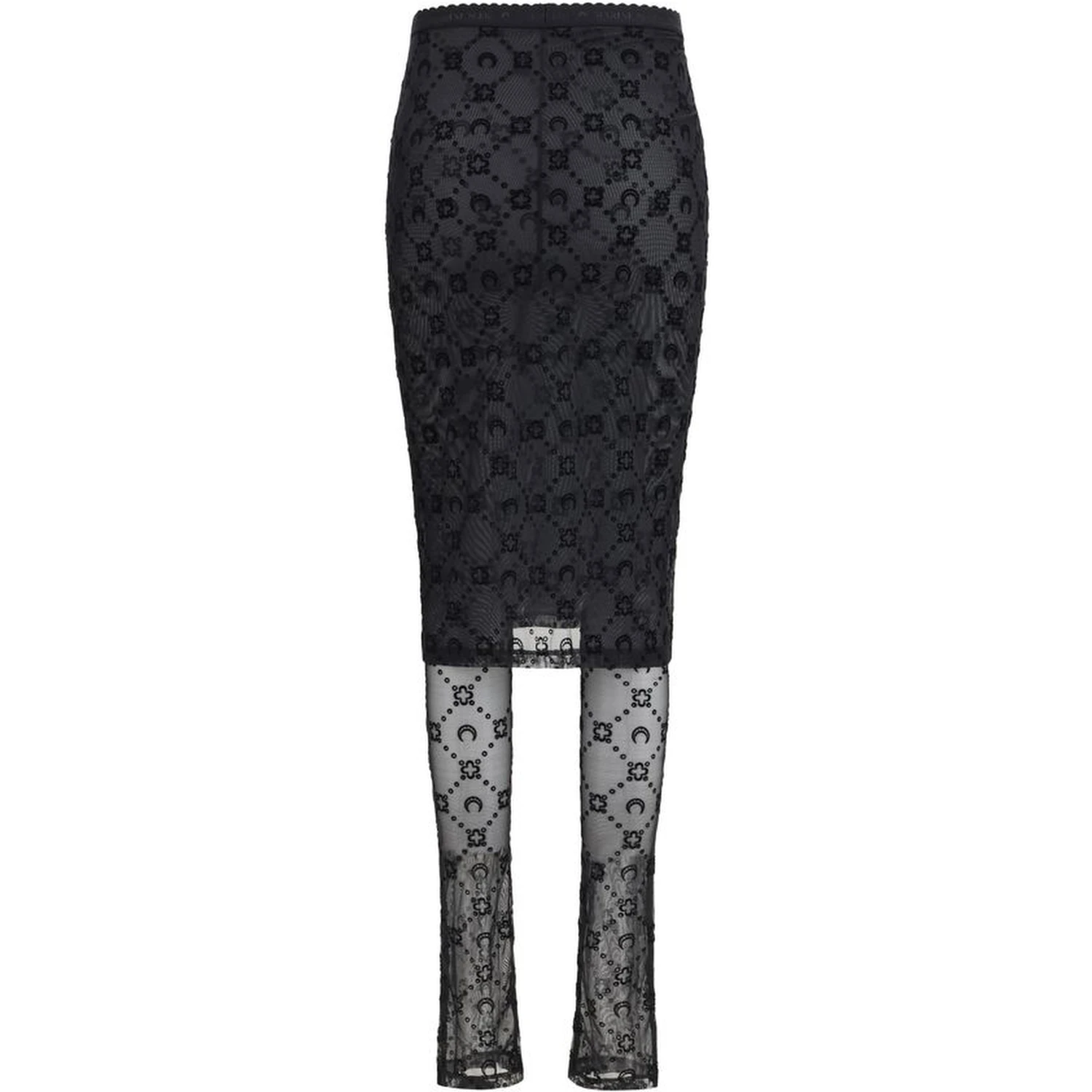 Black Recycled Polyamide Midi Skirt