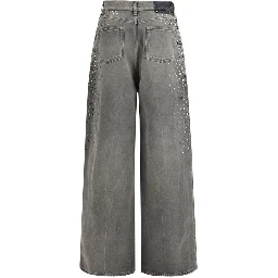 Gray Cotton Jeans Denim