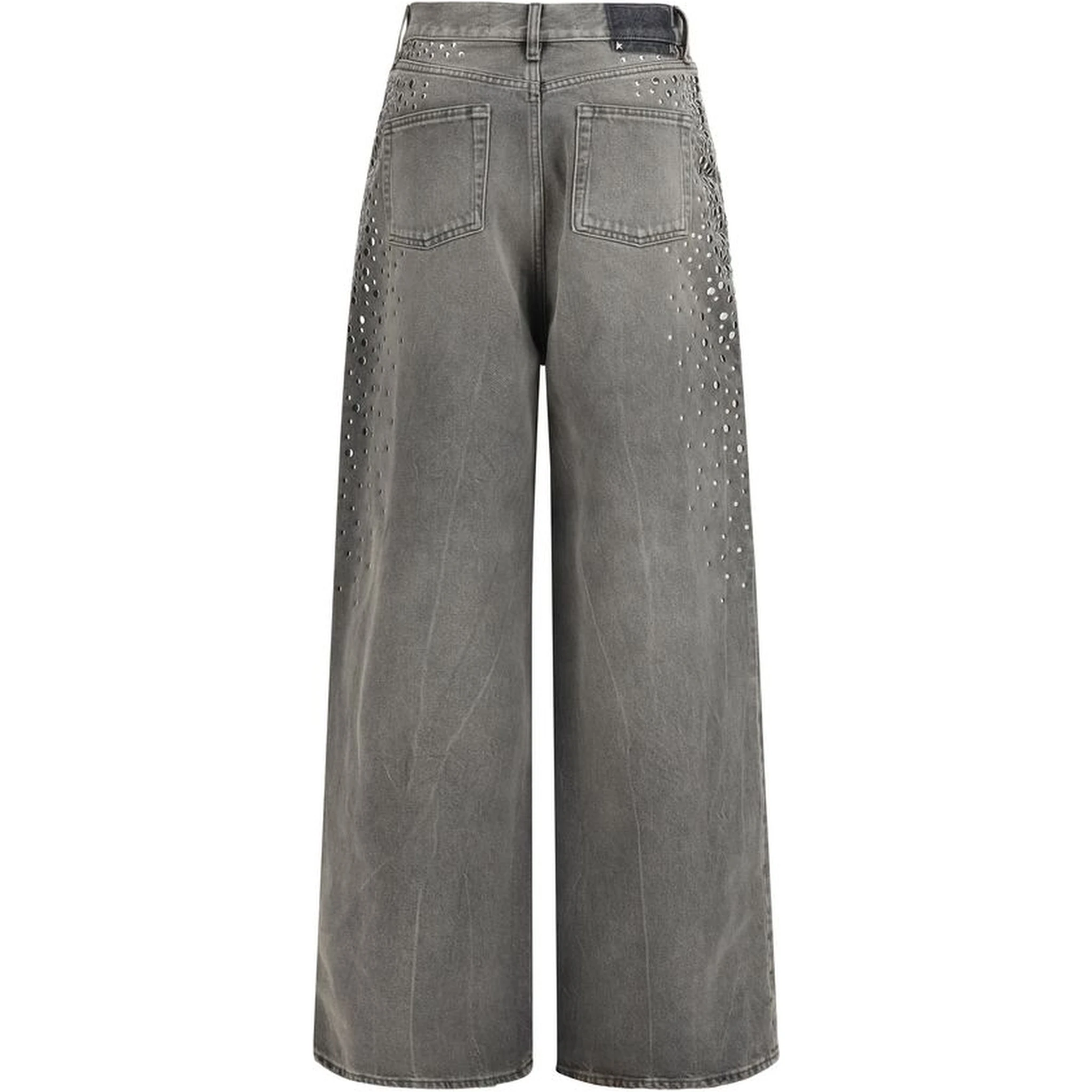 Gray Cotton Jeans Denim