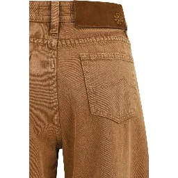 Brown Cotton Relaxed Fit Jeans