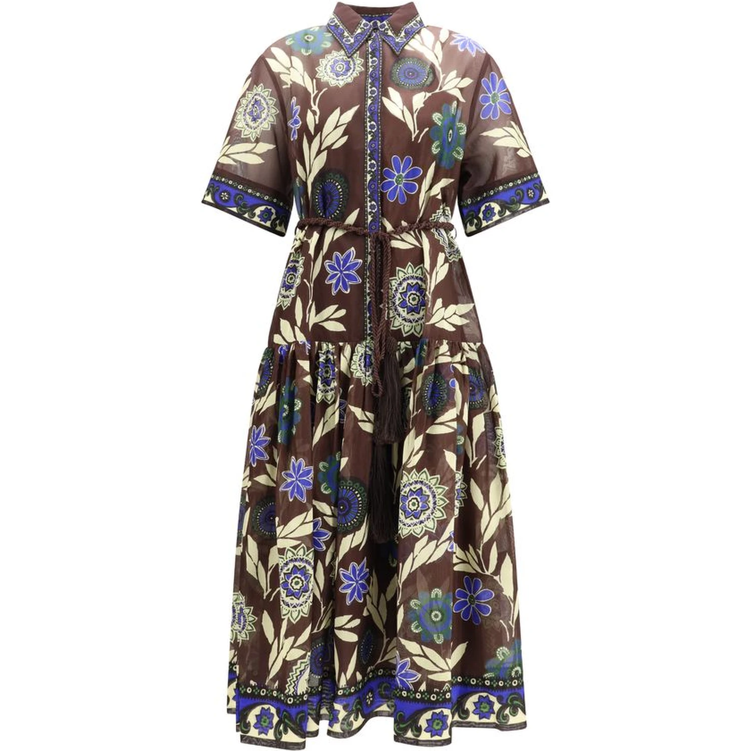 Brown Cotton Casual Dress