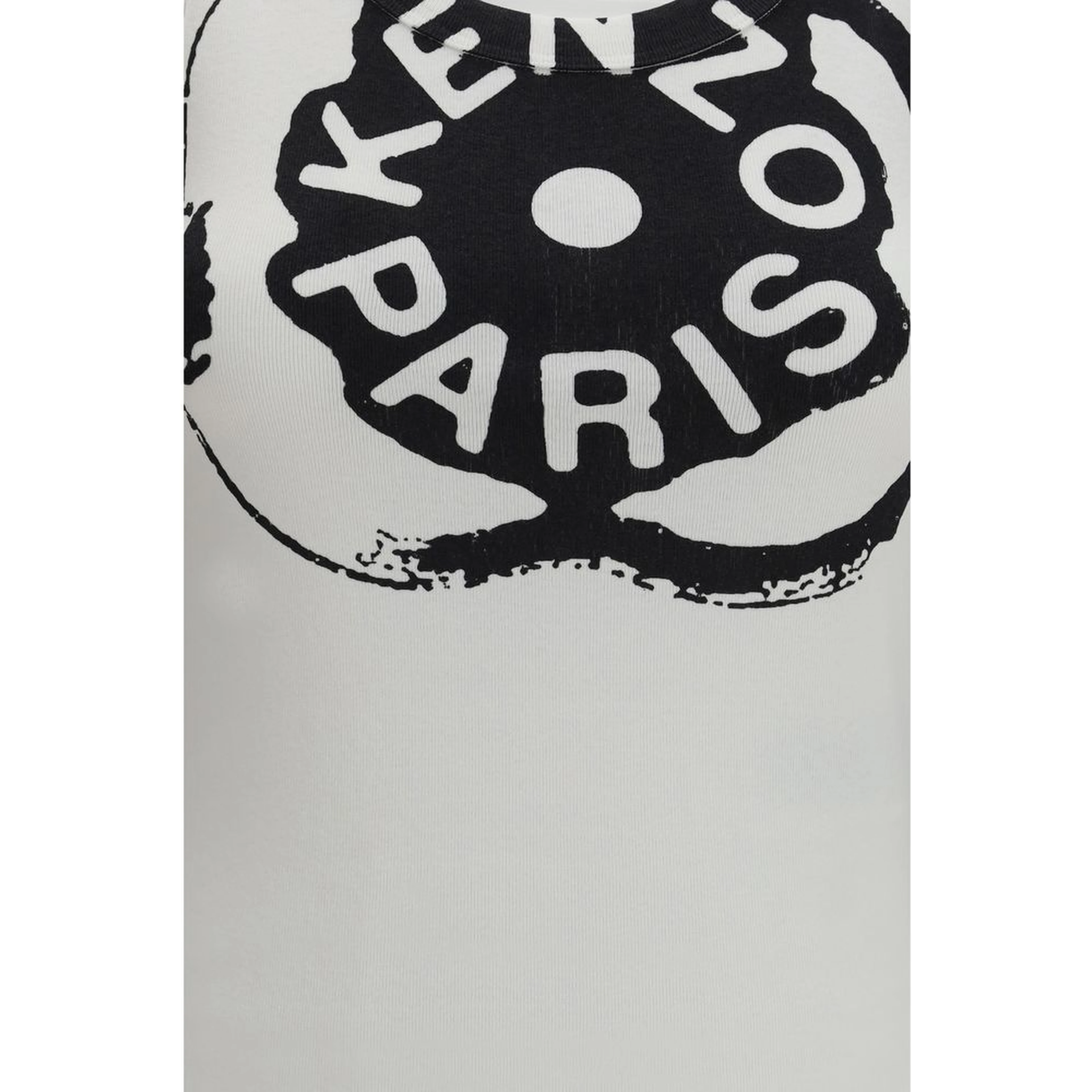 White Cotton Sleeveles T-Shirt