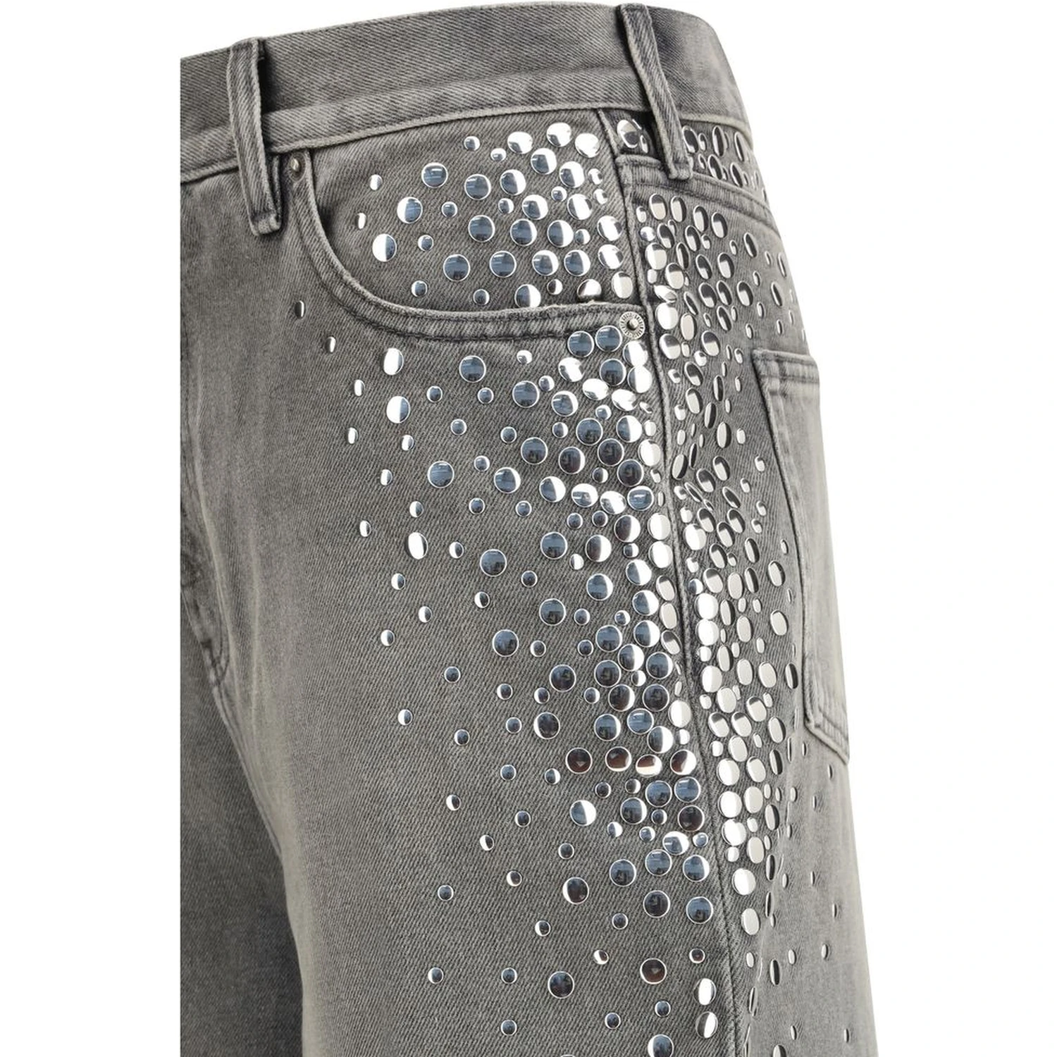 Gray Cotton Jeans Denim