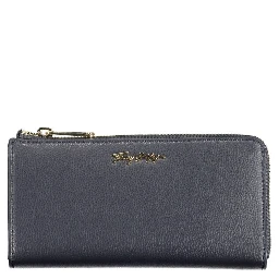 Blue Polyurethane Women Wallet